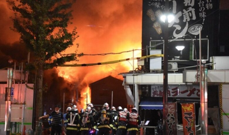 旦過市場　火災現場