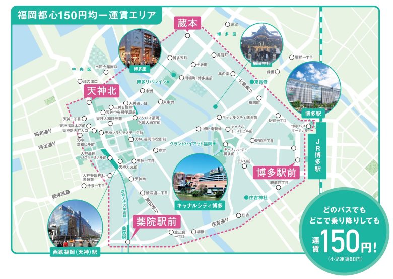 博多駅　天神　西鉄バス　移動