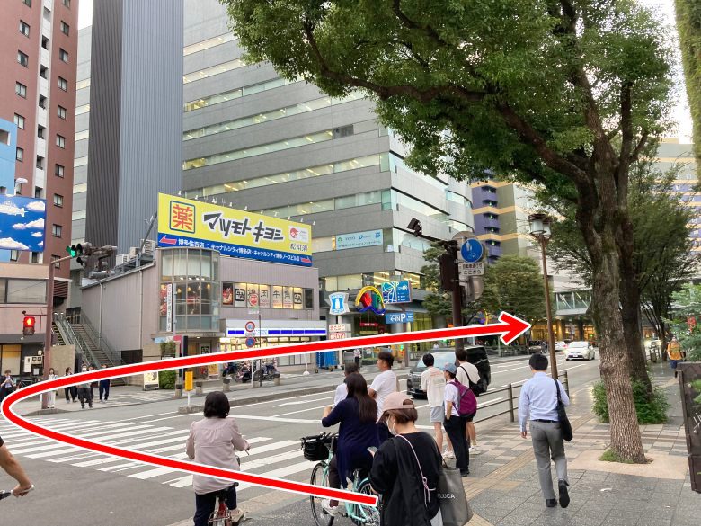 櫛田神社前駅からキャナルシティ博多へ行く方法　地下鉄七隈線