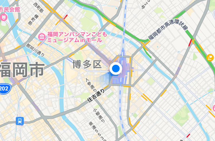 地下鉄でGPSは繋がらない？　福岡市営地下鉄　現在地